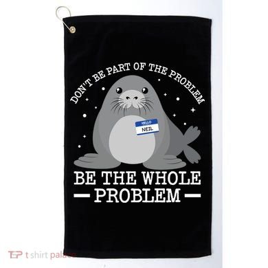 Hello My Name Is Neil Funny Seal Character Gift Golf Towel