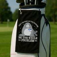 Hello My Name Is Neil Funny Seal Character Gift Golf Towel thumb 2