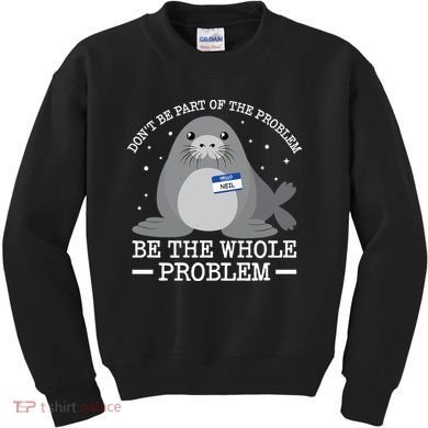 Hello My Name Is Neil Funny Seal Character Gift Kids Sweatshirt