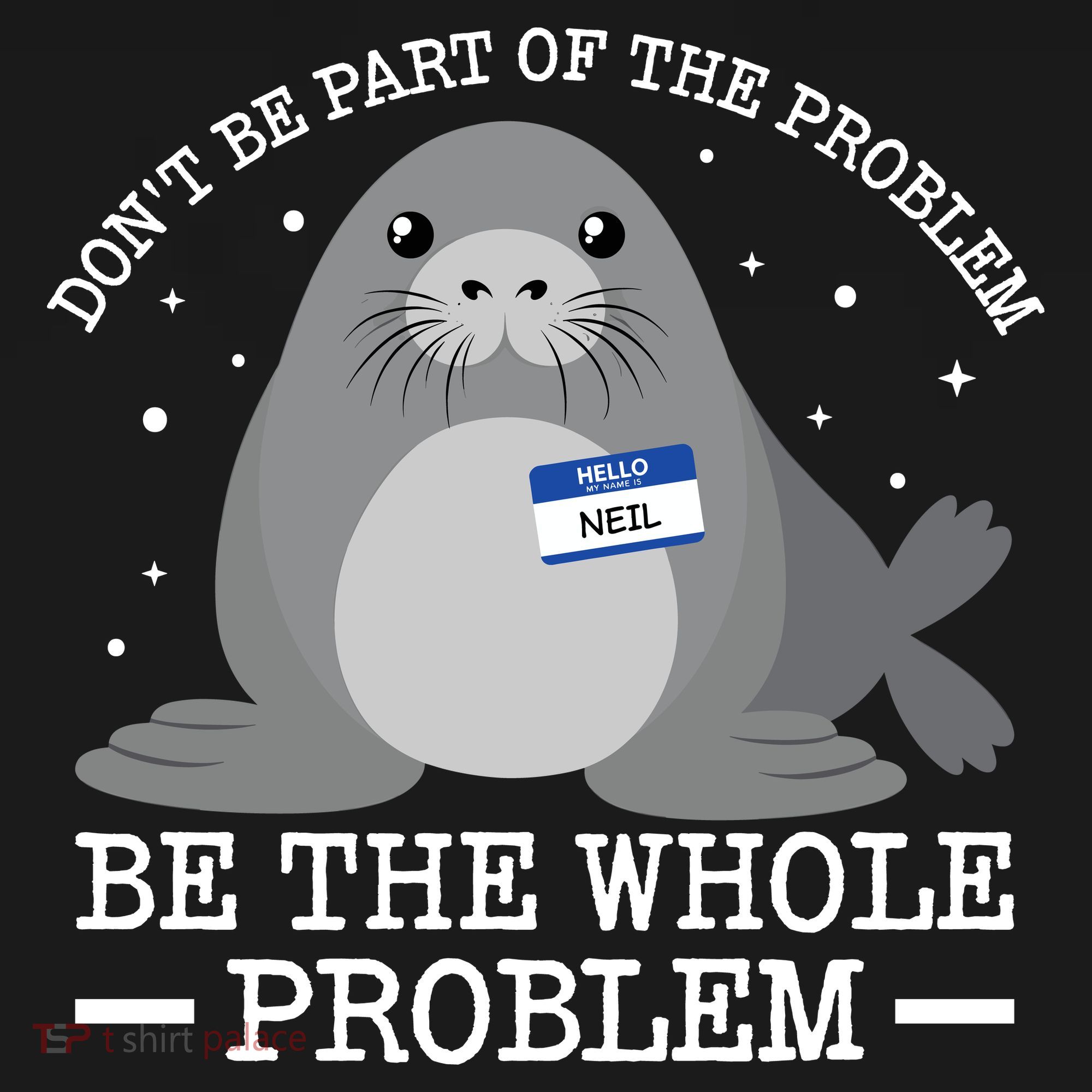 Hello My Name Is Neil Funny Seal Character Gift Kids Hoodie