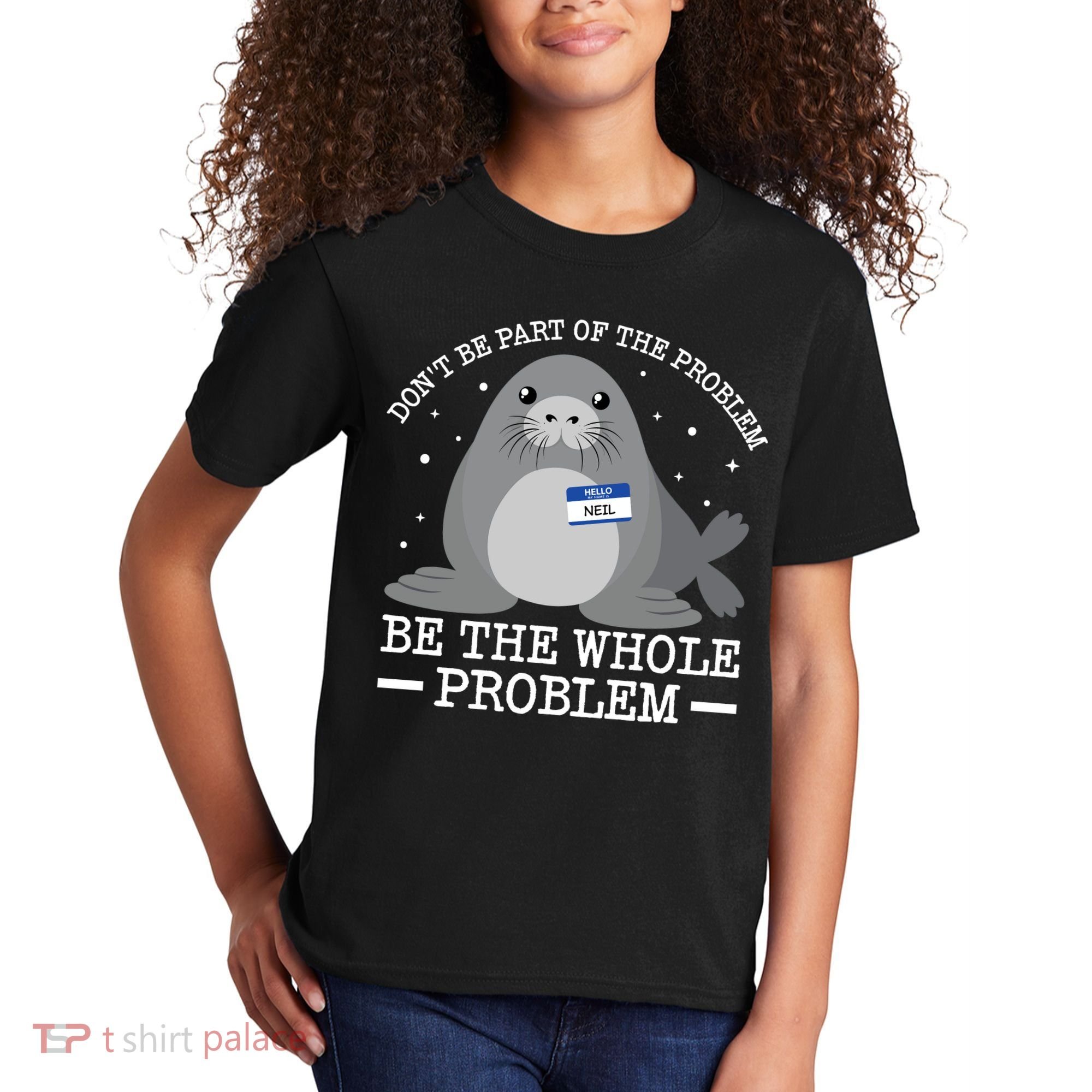 Hello My Name Is Neil Funny Seal Character Gift Kids T-Shirt