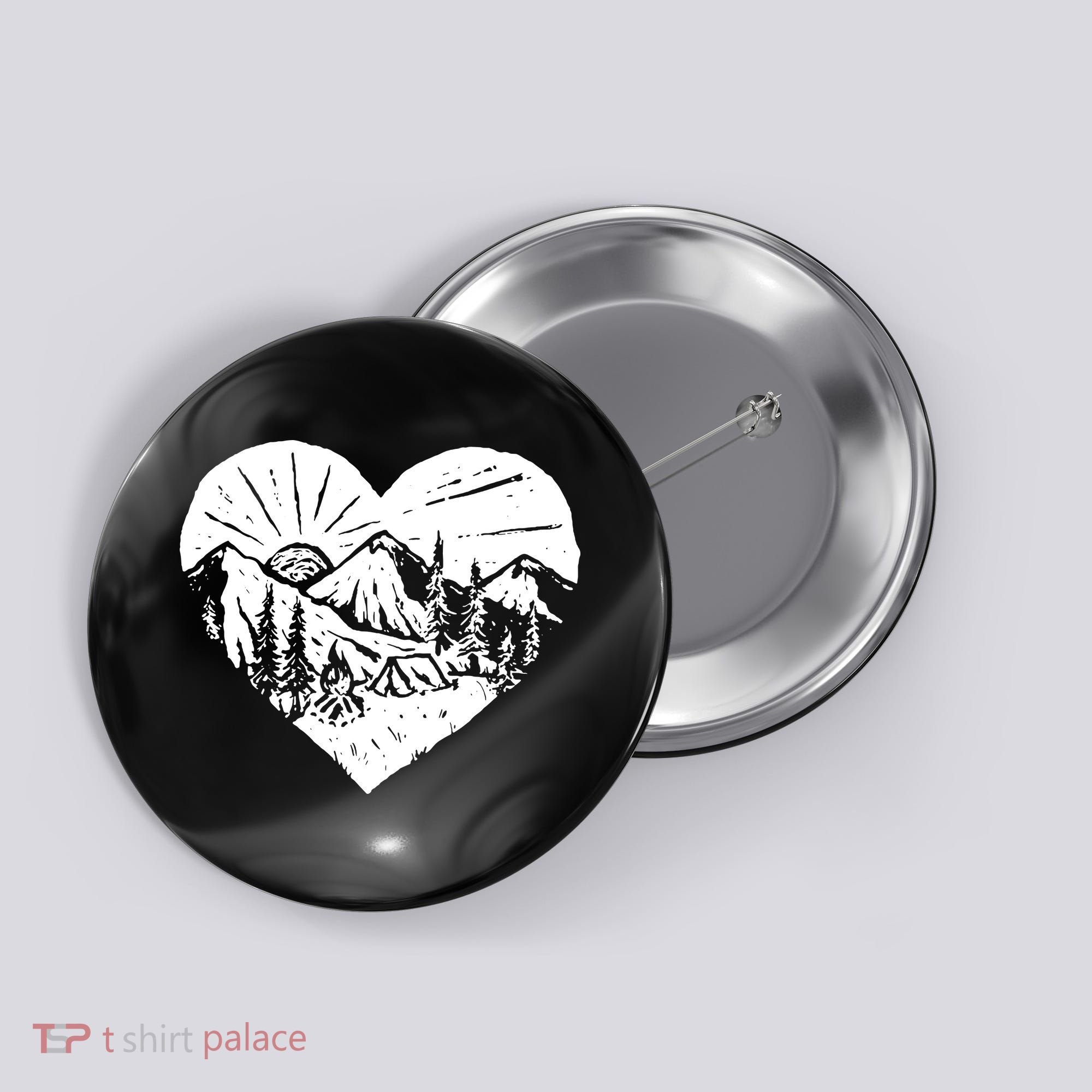 Hiking Mountains Nature Lover Button