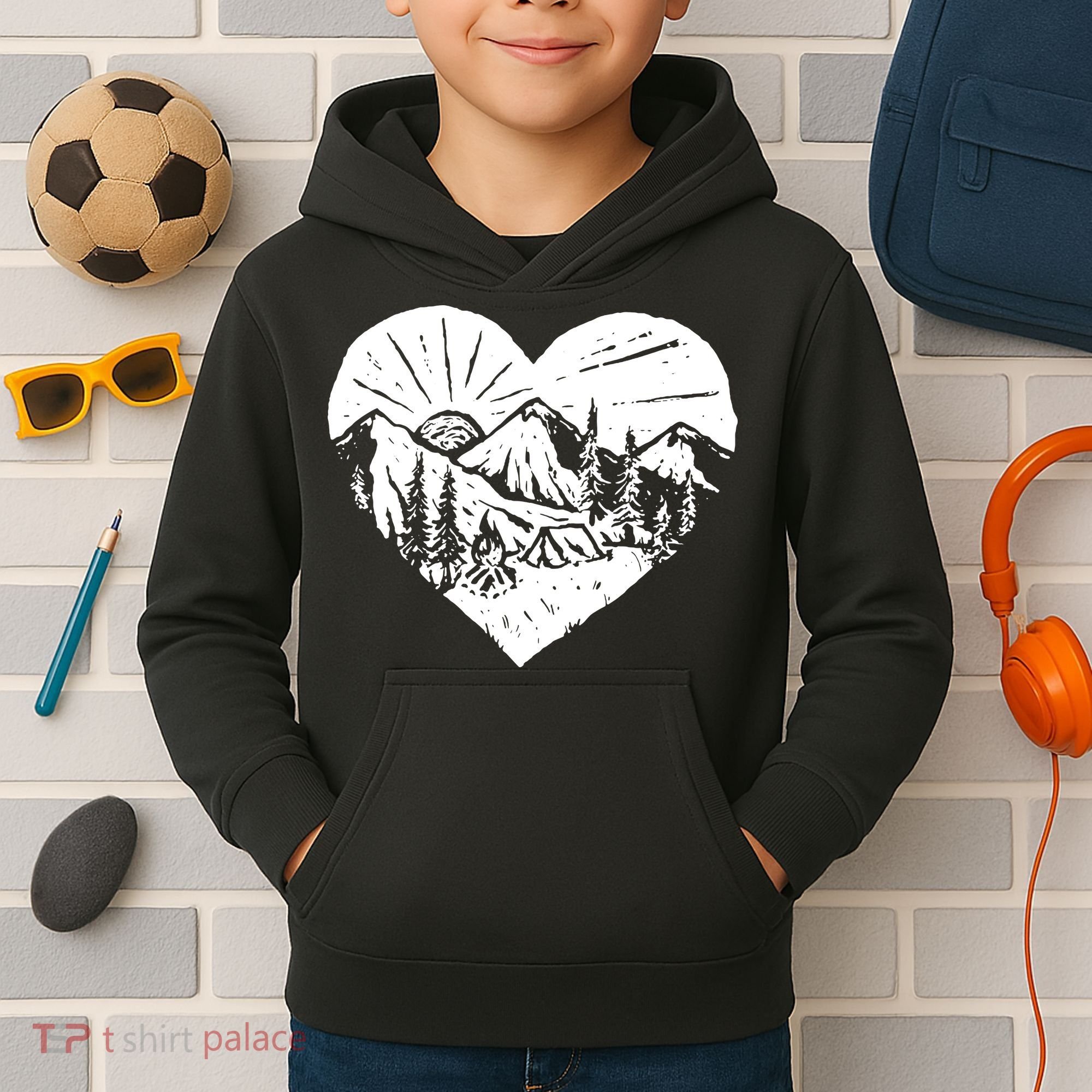 Hiking Mountains Nature Lover Kids Hoodie