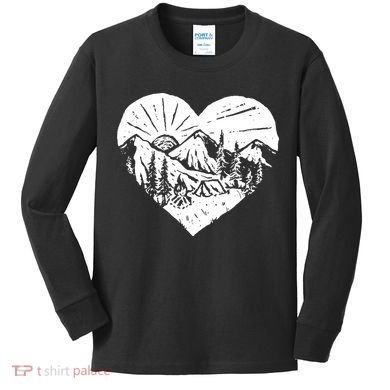 Hiking Mountains Nature Lover Kids Long Sleeve Shirt