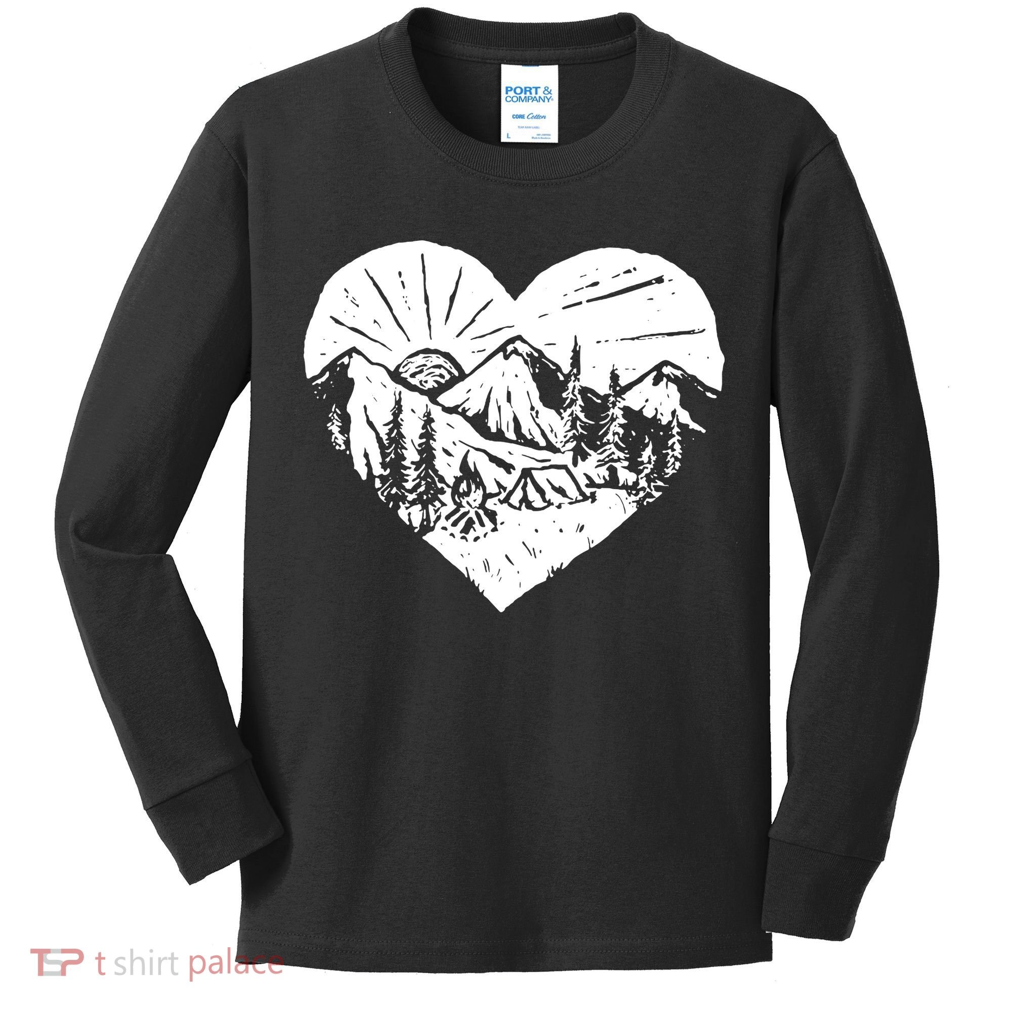 Hiking Mountains Nature Lover Kids Long Sleeve Shirt