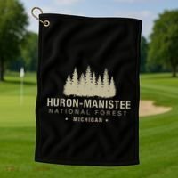 Huron Manis National Forest Michigan Golf Towel thumb 1