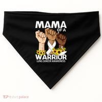 Hand Mama Of A Warrior Lung Cancer Awareness Gift USA-Made Doggie Bandana thumb 0