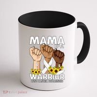 Hand Mama Of A Warrior Lung Cancer Awareness Gift Coffee Mug thumb 1