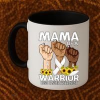 Hand Mama Of A Warrior Lung Cancer Awareness Gift Coffee Mug thumb 2