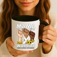 Hand Mama Of A Warrior Lung Cancer Awareness Gift Coffee Mug thumb 3