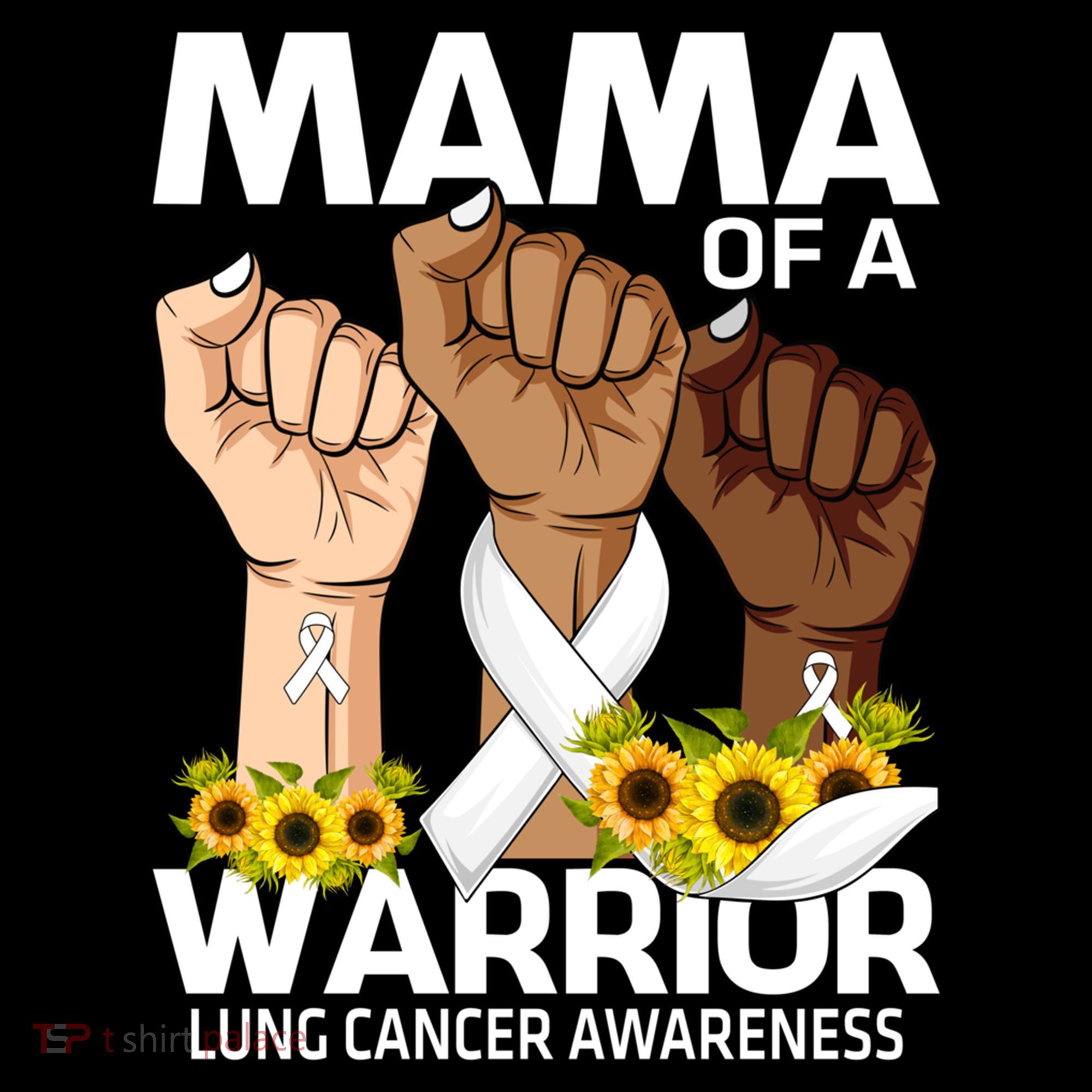 Hand Mama Of A Warrior Lung Cancer Awareness Gift Coffee Mug