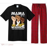 Hand Mama Of A Warrior Lung Cancer Awareness Gift Pajama Set thumb 0