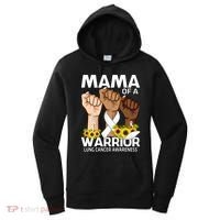 Hand Mama Of A Warrior Lung Cancer Awareness Gift Women's Hoodie thumb 0