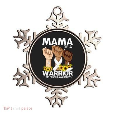 Hand Mama Of A Warrior Lung Cancer Awareness Gift Ornament