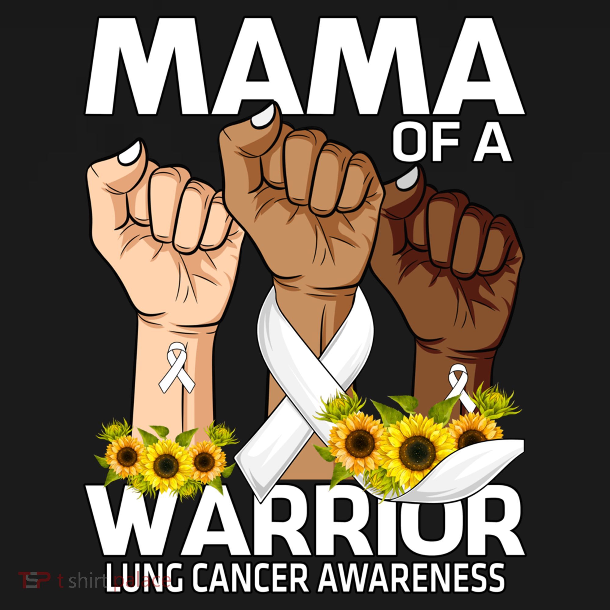 Hand Mama Of A Warrior Lung Cancer Awareness Gift Ornament