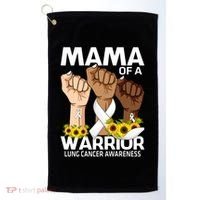 Hand Mama Of A Warrior Lung Cancer Awareness Gift Golf Towel thumb 0