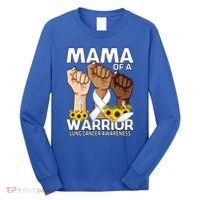 Hand Mama Of A Warrior Lung Cancer Awareness Gift Long Sleeve Shirt thumb 0