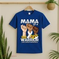 Hand Mama Of A Warrior Lung Cancer Awareness Gift T-Shirt thumb 2