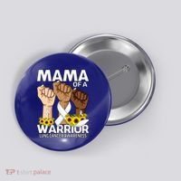 Hand Mama Of A Warrior Lung Cancer Awareness Gift Button thumb 0
