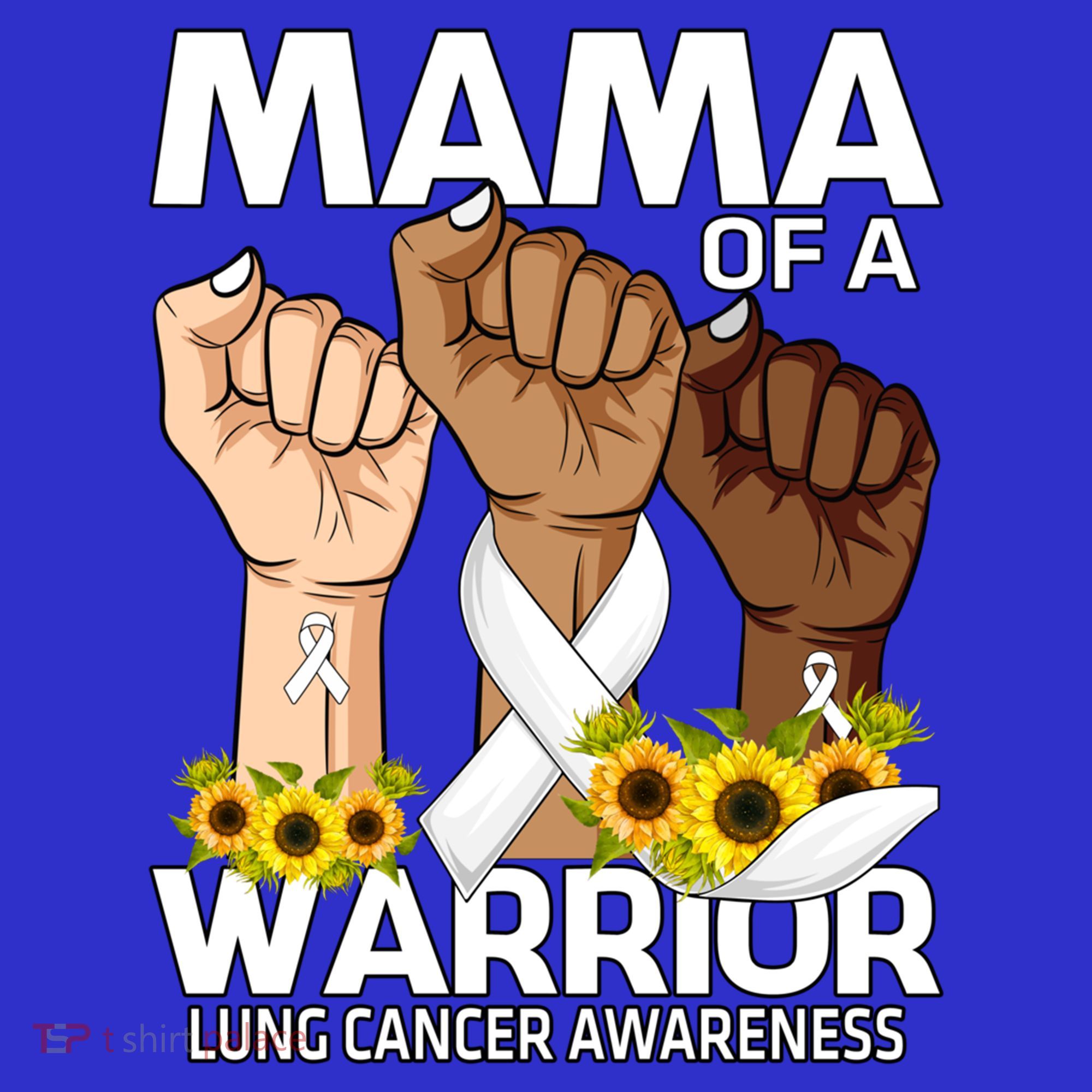 Hand Mama Of A Warrior Lung Cancer Awareness Gift Women's Tank Top