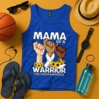 Hand Mama Of A Warrior Lung Cancer Awareness Gift Tank Top thumb 4