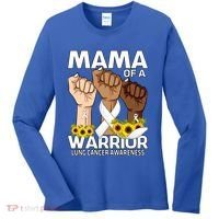 Hand Mama Of A Warrior Lung Cancer Awareness Gift Women's Long Sleeve Shirt thumb 0