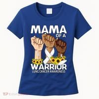 Hand Mama Of A Warrior Lung Cancer Awareness Gift Women's T-Shirt thumb 0