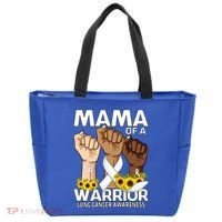 Hand Mama Of A Warrior Lung Cancer Awareness Gift Tote Bag thumb 0