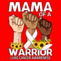 Hand Mama Of A Warrior Lung Cancer Awareness Gift Santa Hat thumb 1