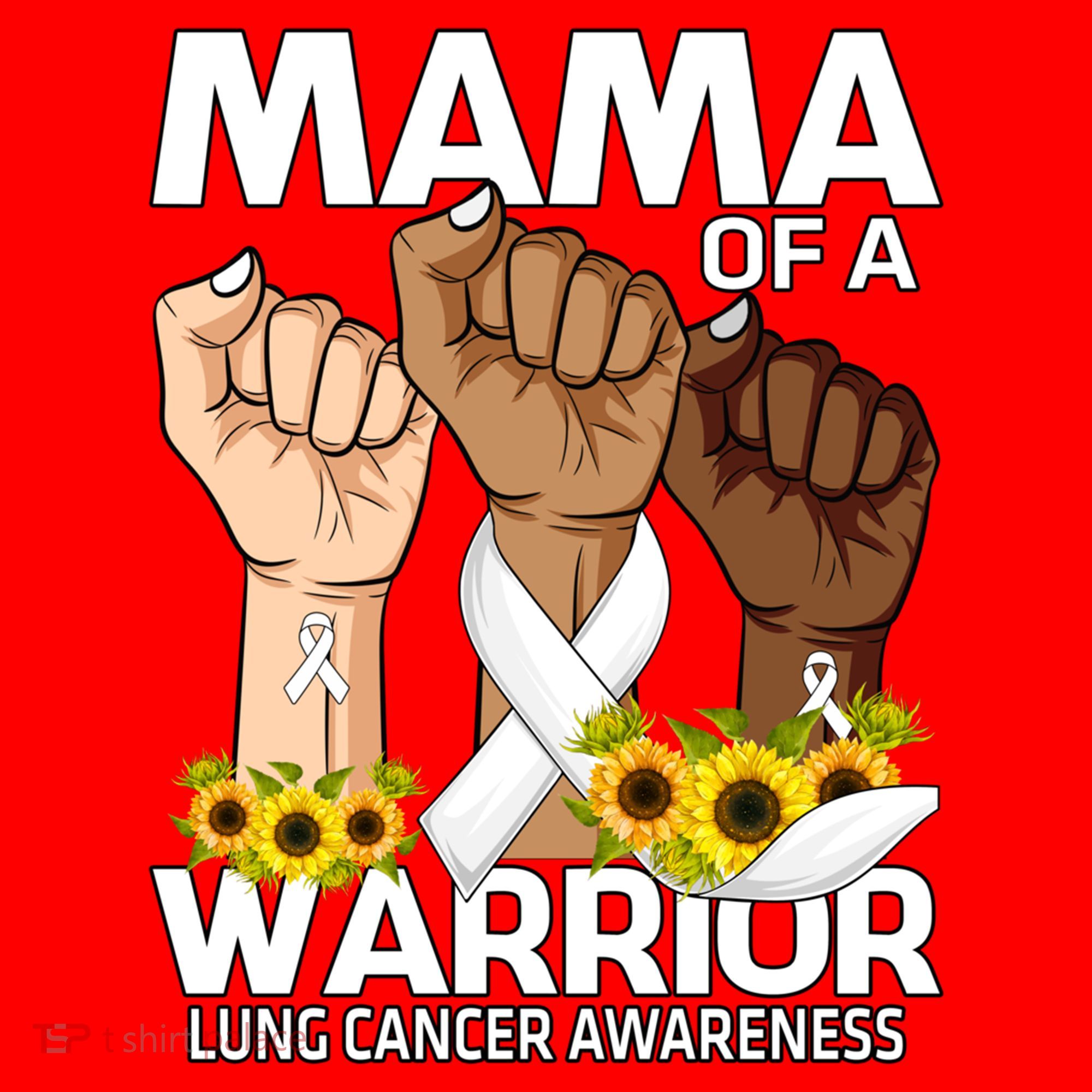 Hand Mama Of A Warrior Lung Cancer Awareness Gift Santa Hat