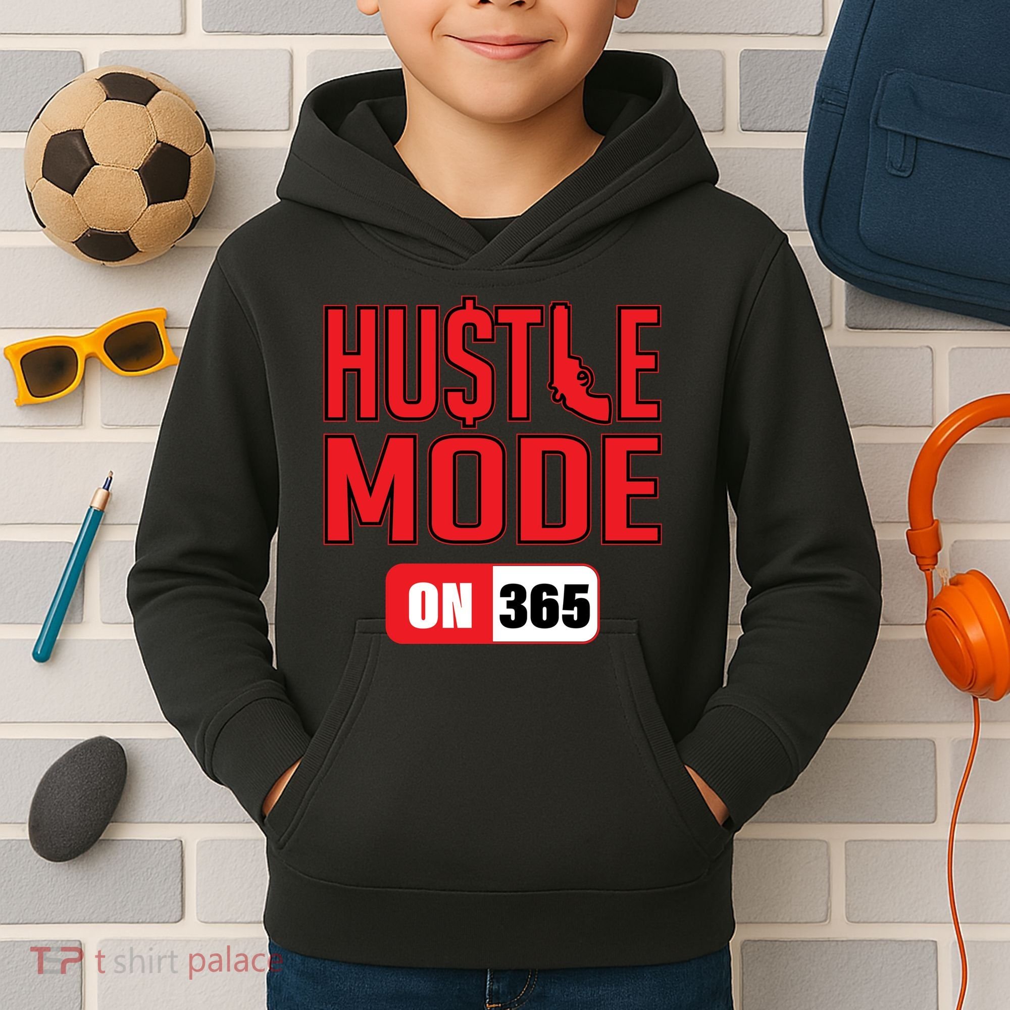 Hustle Mode On 365 Kids Hoodie