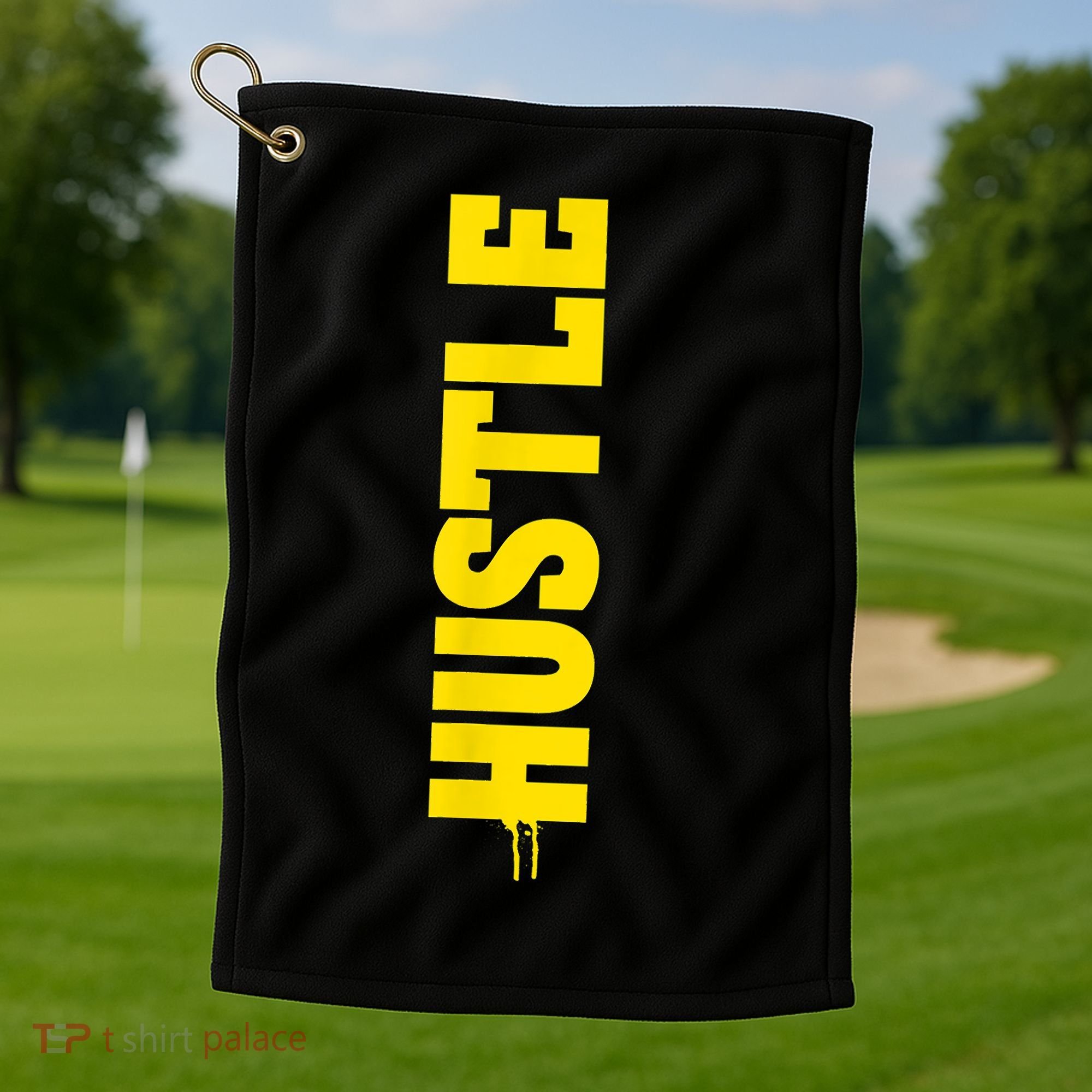 HUSTLE MODE ON , HARD Motivational Saying Golf Towel