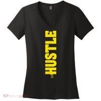 HUSTLE MODE ON , HARD Motivational Saying Women's V-Neck T-Shirt thumb 0