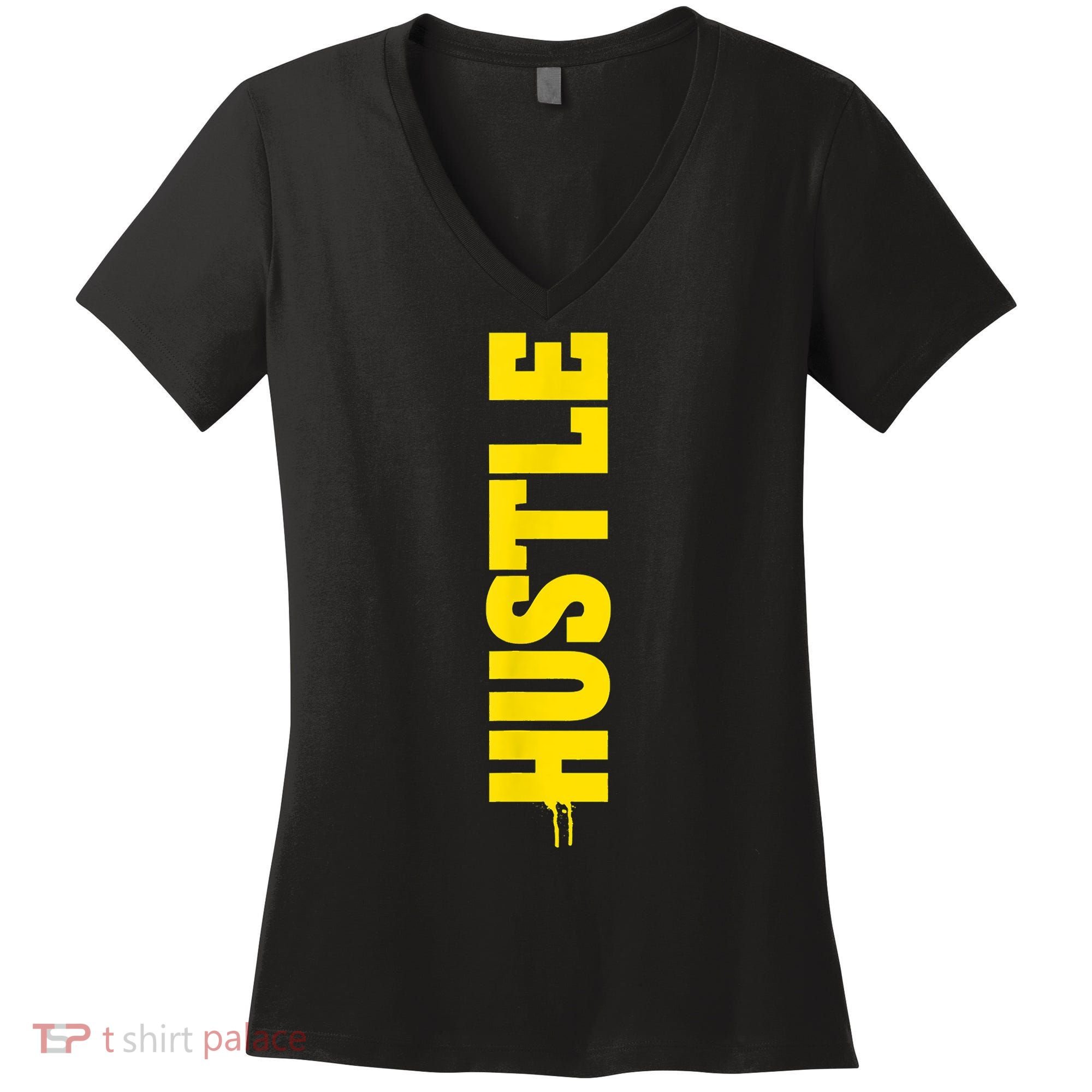 HUSTLE MODE ON , HARD Motivational Saying Women's V-Neck T-Shirt