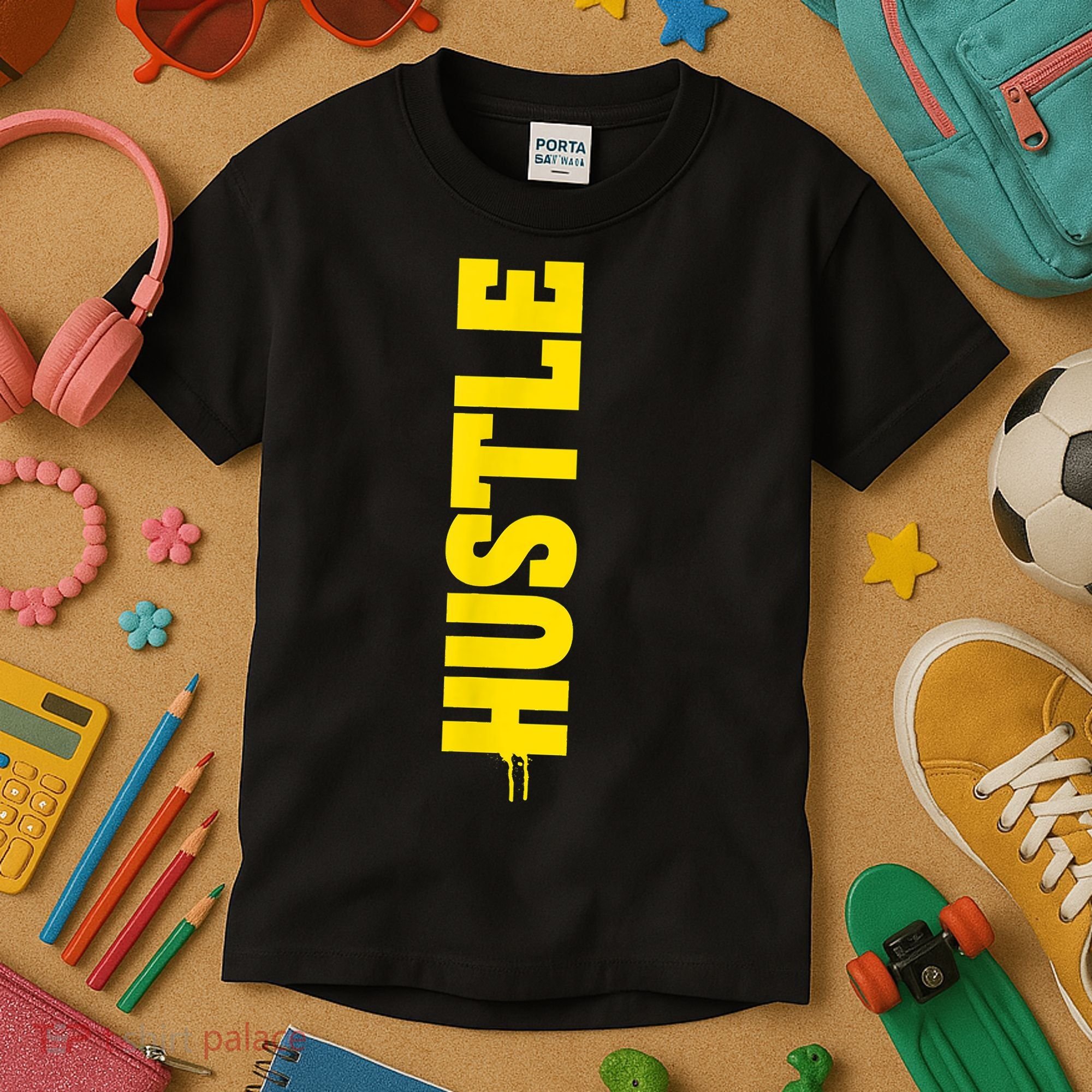 HUSTLE MODE ON , HARD Motivational Saying Kids T-Shirt