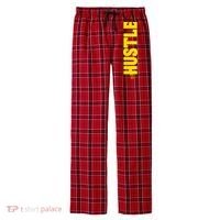 HUSTLE MODE ON , HARD Motivational Saying Men's Flannel Plaid Pajama Pants thumb 0