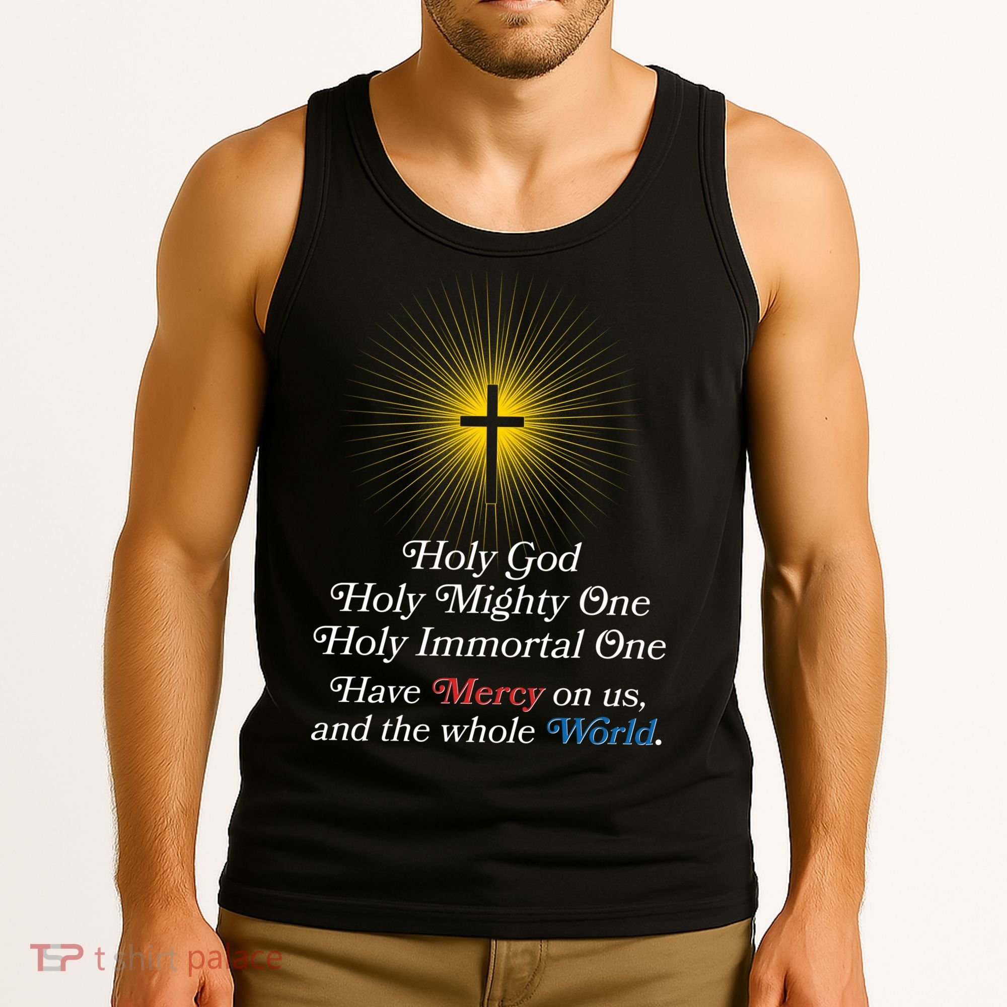 Holy Mighty One Catholic Christian Prayer Tank Top