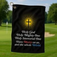Holy Mighty One Catholic Christian Prayer Golf Towel thumb 1