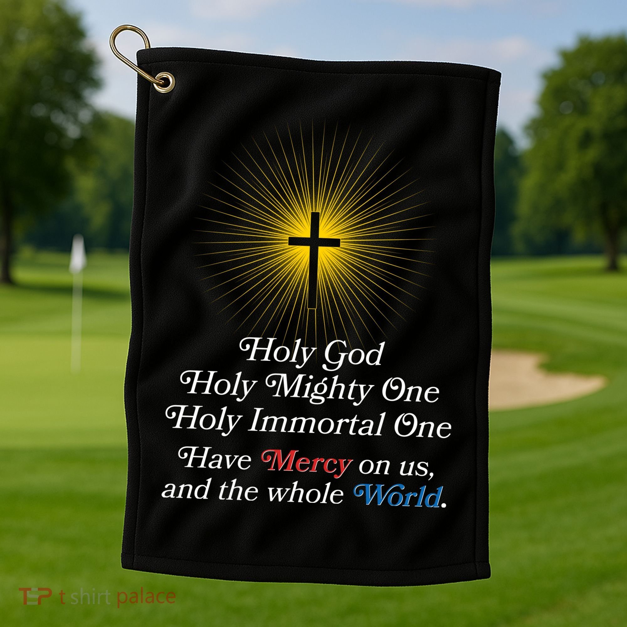Holy Mighty One Catholic Christian Prayer Golf Towel