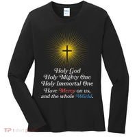 Holy Mighty One Catholic Christian Prayer Women's Long Sleeve Shirt thumb 0
