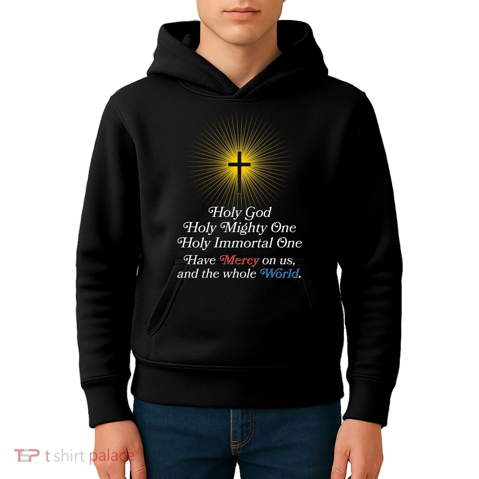 Holy Mighty One Catholic Christian Prayer Kids Hoodie