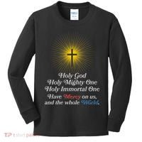 Holy Mighty One Catholic Christian Prayer Kids Long Sleeve Shirt thumb 0