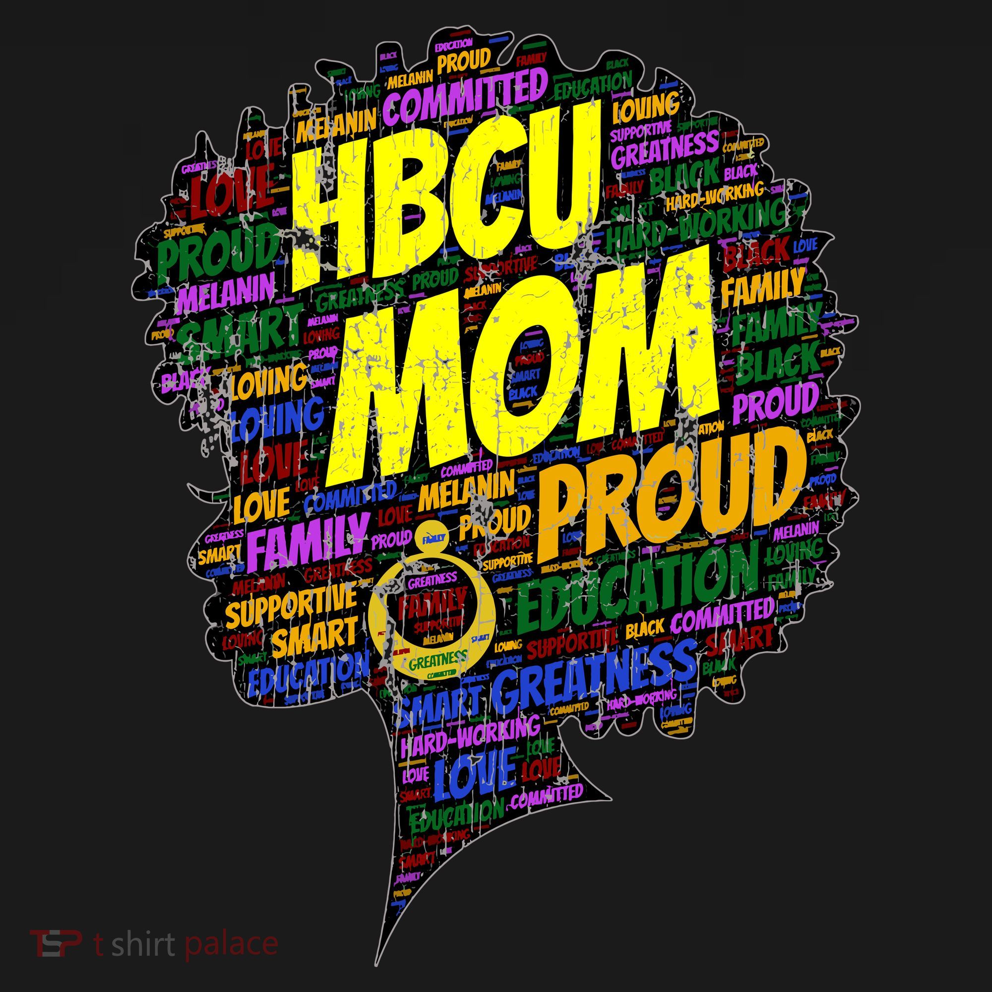 HBCU Mom Parent Graduation Afro For Women Vintage T-Shirt
