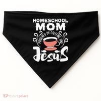 Homeschool Mom Powered By Caffeine And Jesus Homeschooling USA-Made Doggie Bandana thumb 0