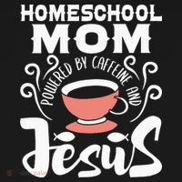Homeschool Mom Powered By Caffeine And Jesus Homeschooling Women's Hoodie thumb 2