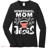 Homeschool Mom Powered By Caffeine And Jesus Homeschooling Women's Long Sleeve Shirt thumb 0