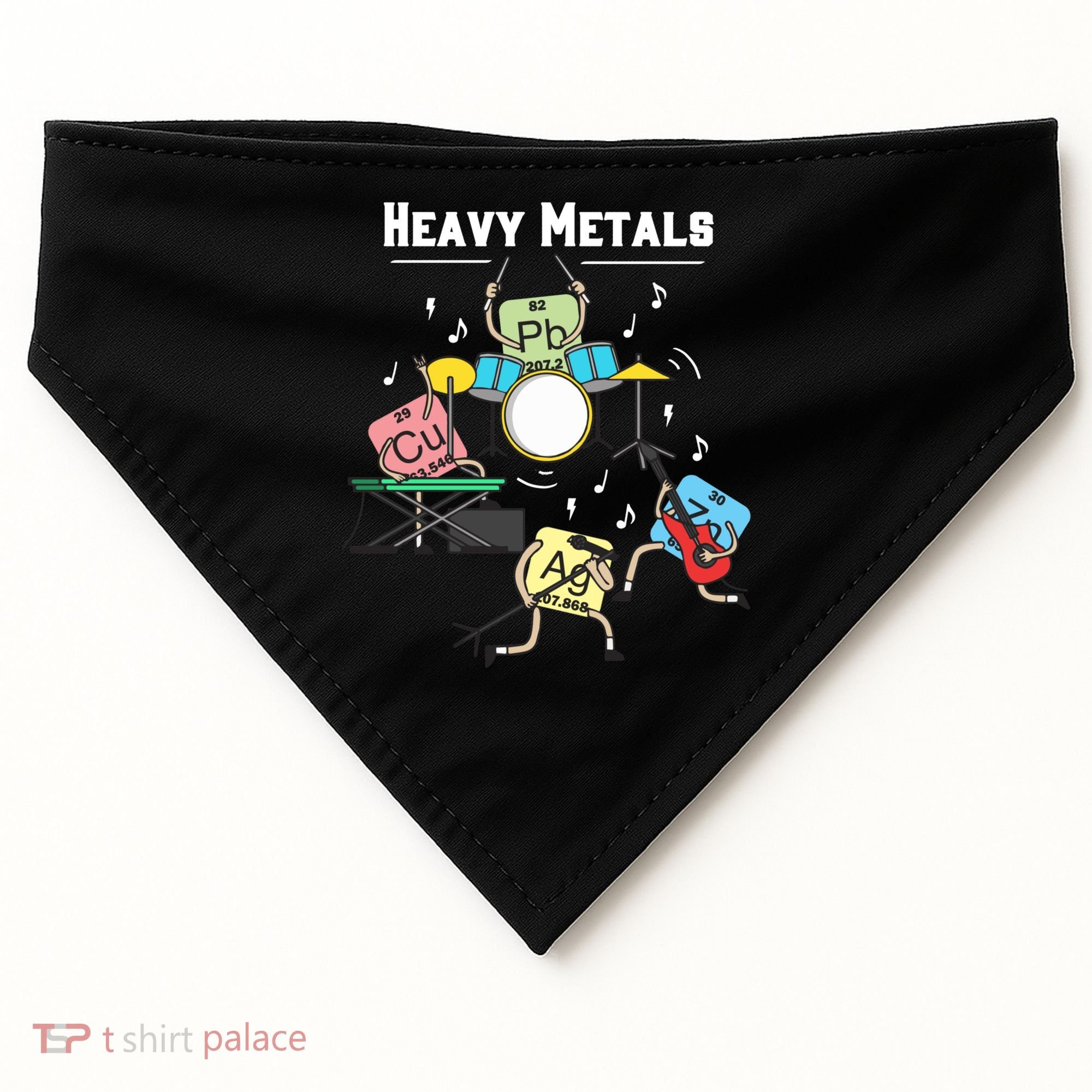 Heavy Metals Rock Chemistry Physics Periodic Table Of Elements USA-Made Doggie Bandana