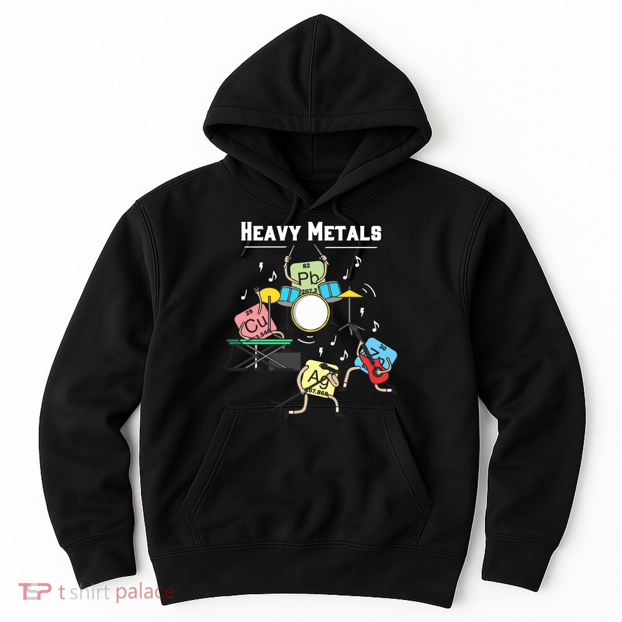 Heavy Metals Rock Chemistry Physics Periodic Table Of Elements Hoodie