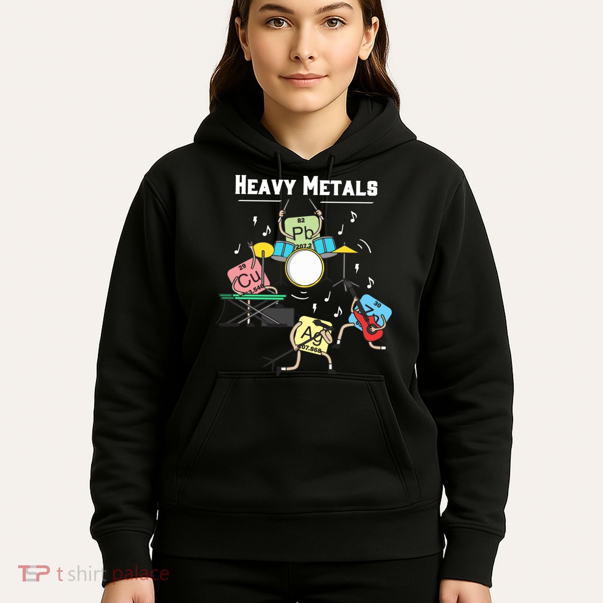 Heavy Metals Rock Chemistry Physics Periodic Table Of Elements Hoodie