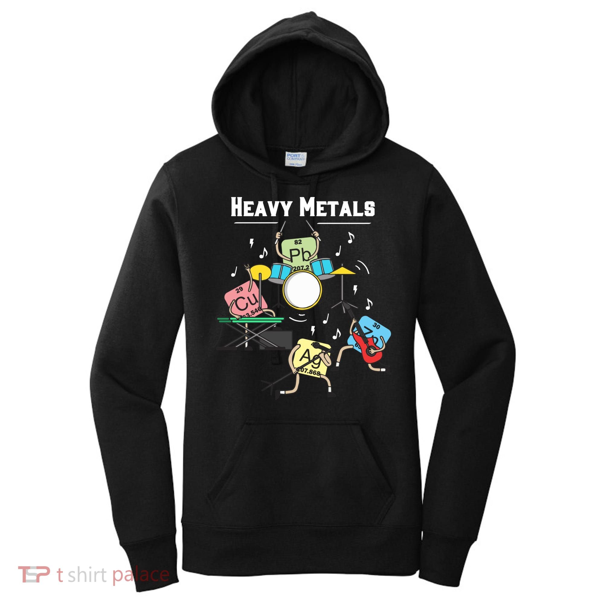 Heavy Metals Rock Chemistry Physics Periodic Table Of Elements Women's Hoodie